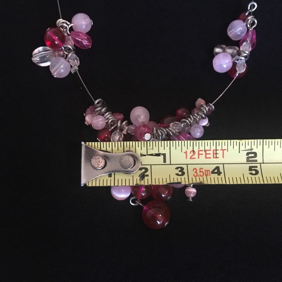 Vintage Floating Pink Beaded Fish Line Necklace - Picture 9 of 10